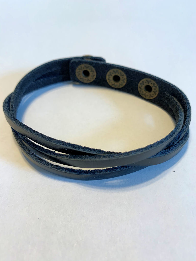 Leather 3 Layer Bracelet - Black