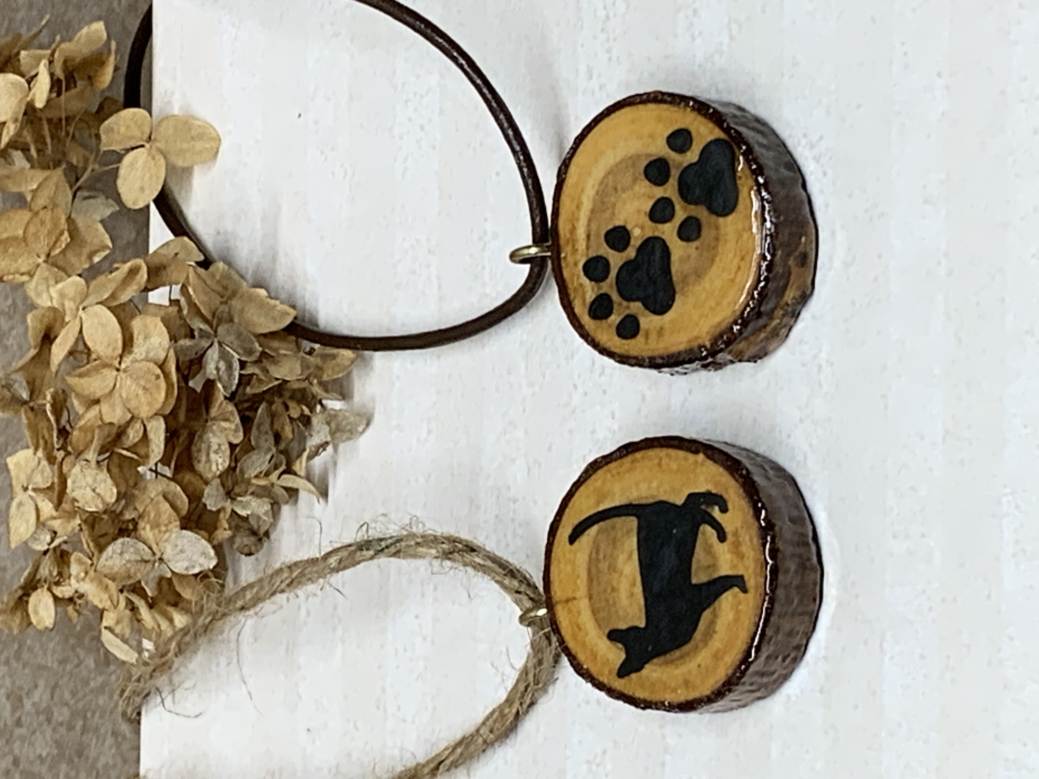 Cat / Paws 2 in 1 Wood Necklace