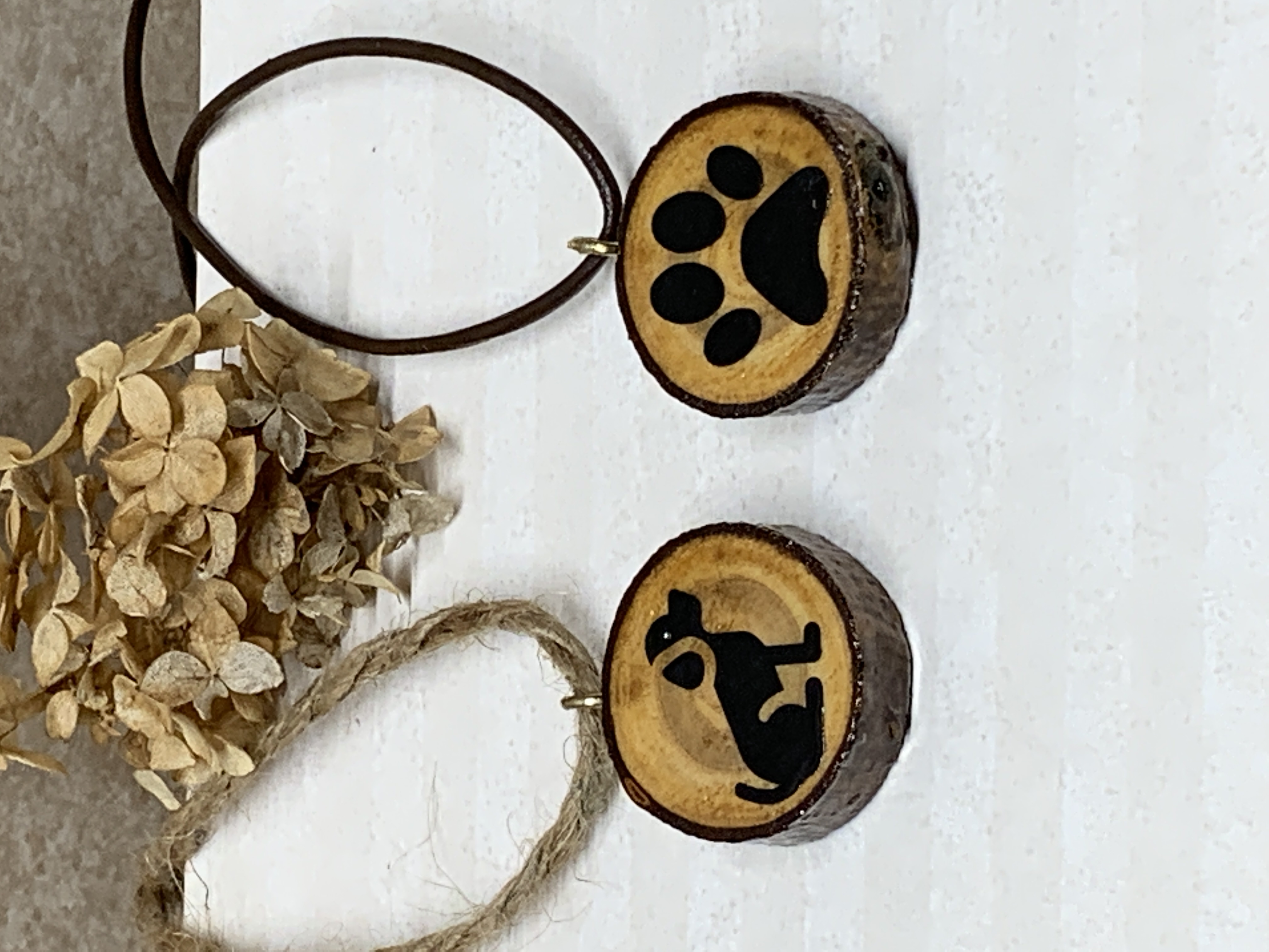 Dog / Paw 2 in 1 Wood Necklace