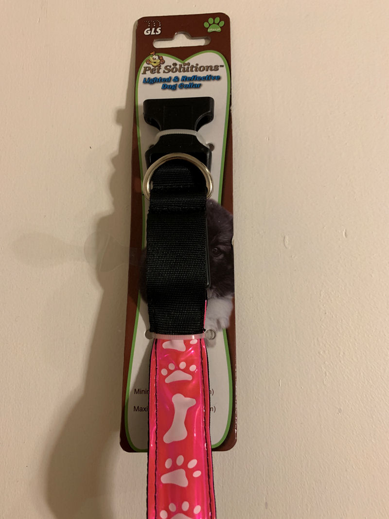 Lighted and Reflective Dog Collar - Pink