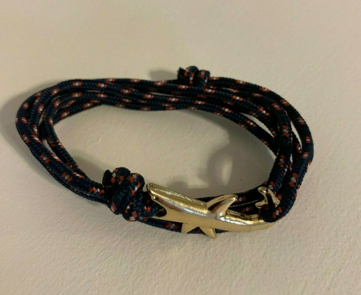 Shark Cuff Bracelet - Navy/Gold