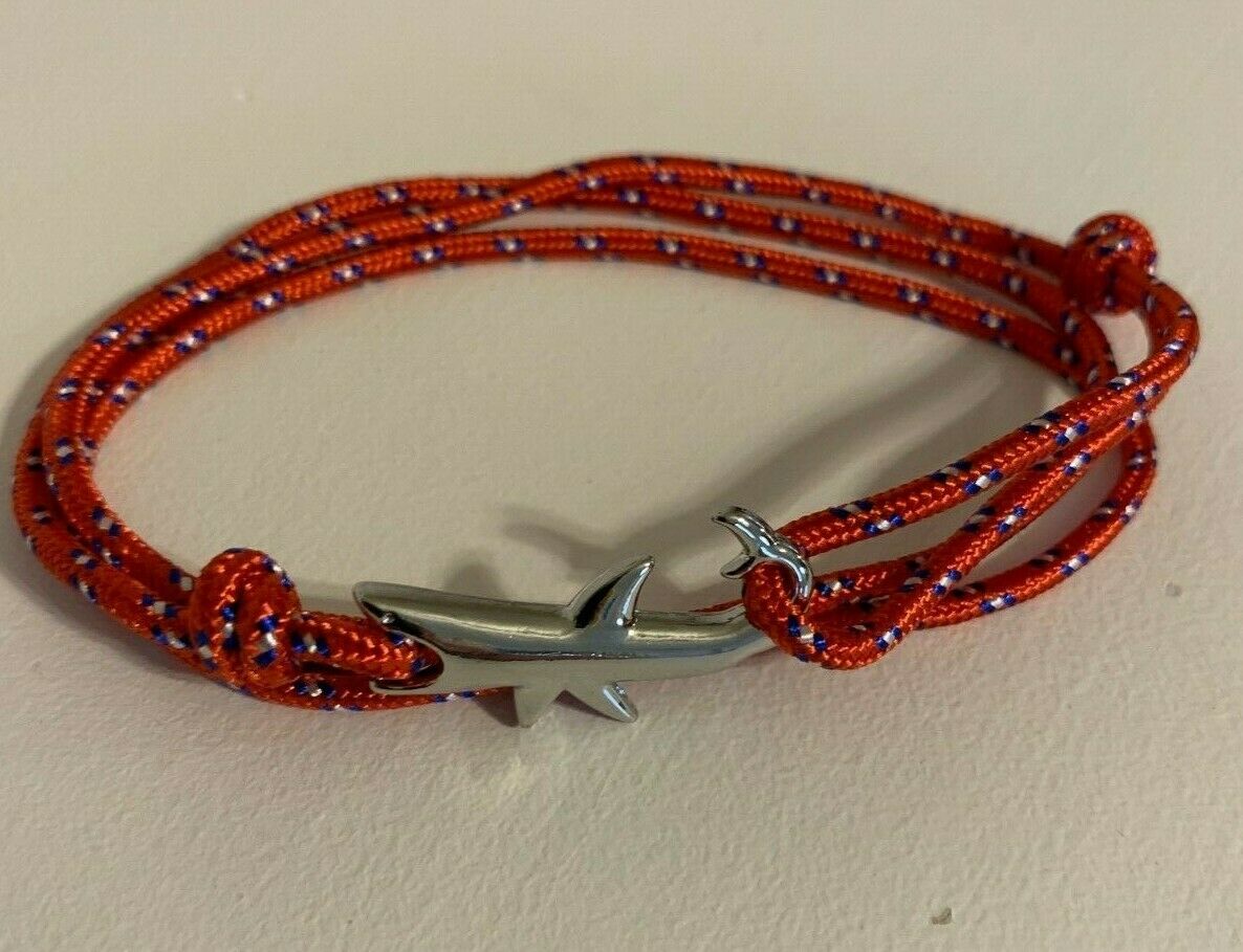 Shark Cuff Bracelet - Red/Silver