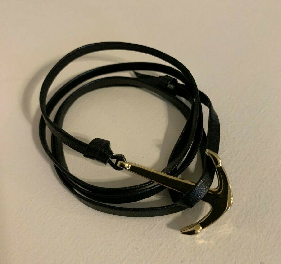 Anchor Cuff Bracelet - Black/Gold